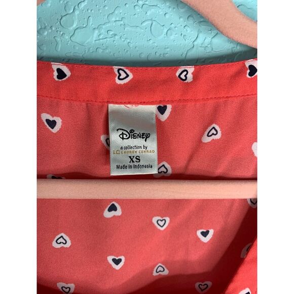 Disney Collection by Lauren Conrad heart sleeveless blouse size extra small - Picture 3 of 5